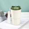 Double drink coffee cup with lifting rope 111 stainless steel thermos cup business gift cup outdoor convenient accompanying straw cup