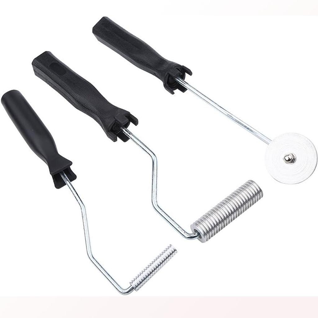 3Pcs/set Aluminum Alloy Fiberglass Bubble Paddle Tool Laminating Roller Kit for FRP Mould(Sawtooth)