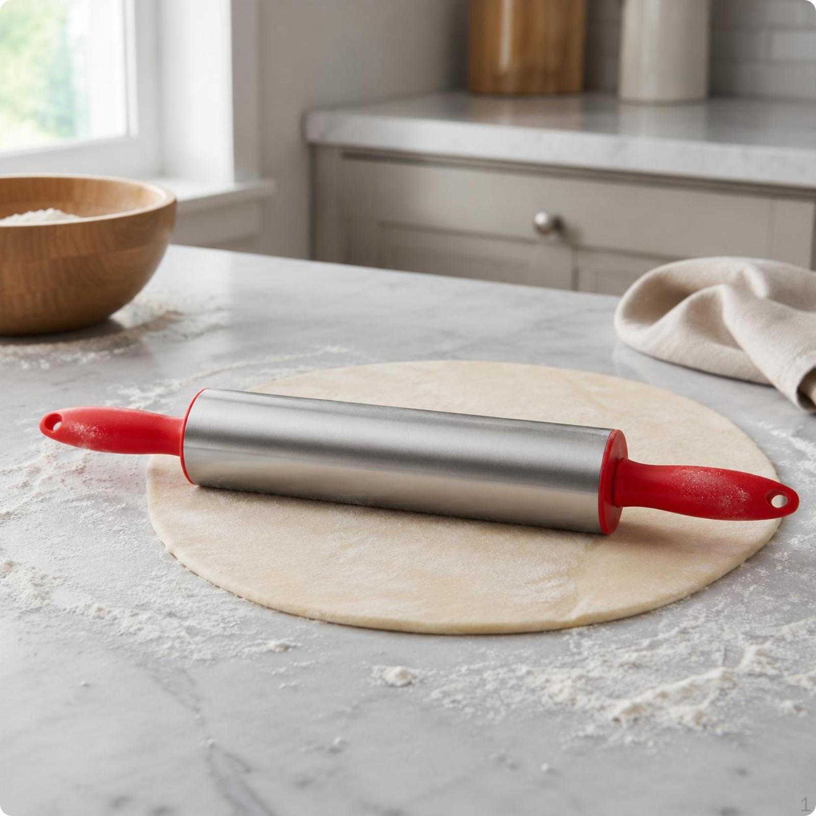 Stainless Steel Rolling Pin Easy to Pastry Pizza Roller for