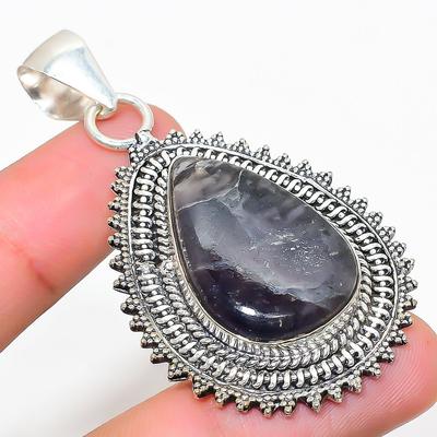 Natural Sunstone In Lolite Gemstone 925 Sterling Silver Pendant 2.36" h1D87