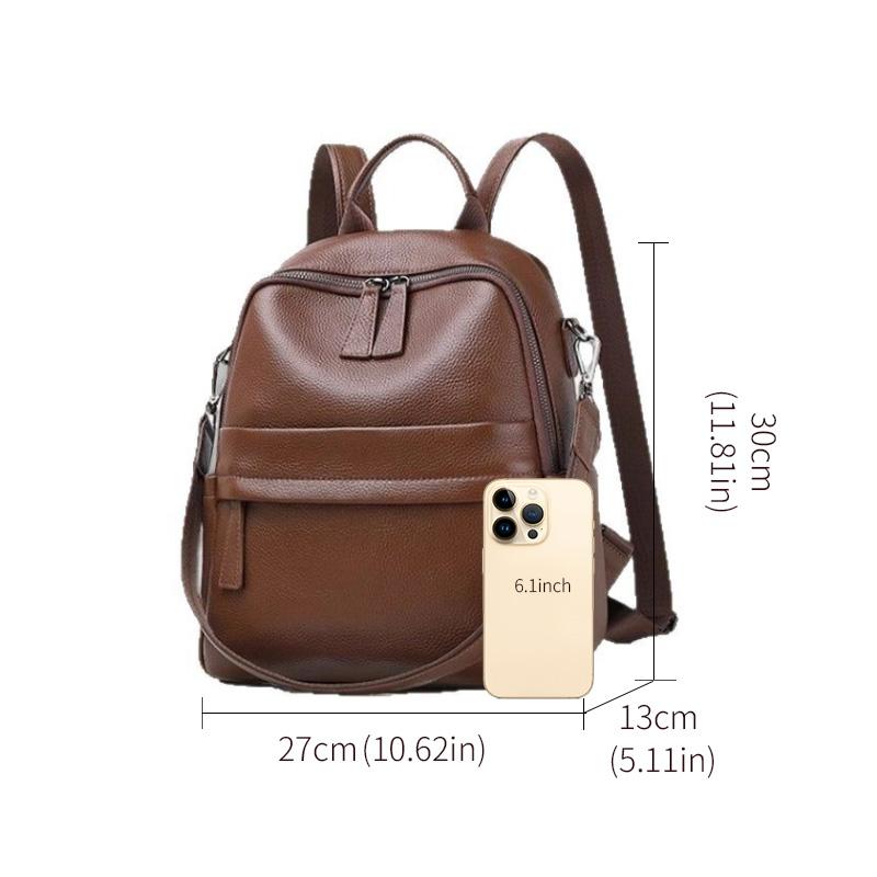 Women's Premium Cowhide Leather Backpack Casual Travel Daypack