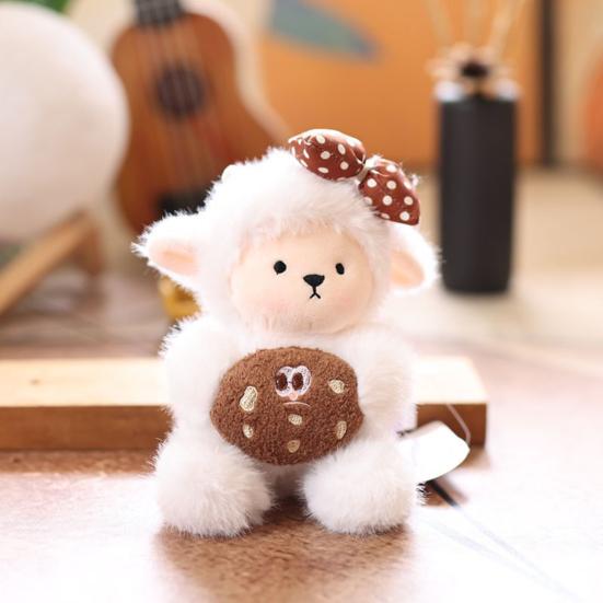 Doll Pendant Keychain Cartoon Lamb Wearing Necktie Plush Keyring Car Key Holder Pendant Backpack Accessories