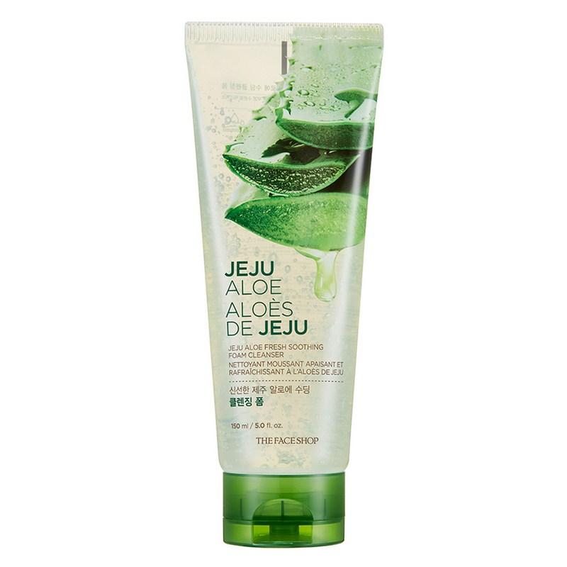 The Face Shop Fresh Jeju Aloe Soothing Cleansing Foam, 150ml, 1 Pcs