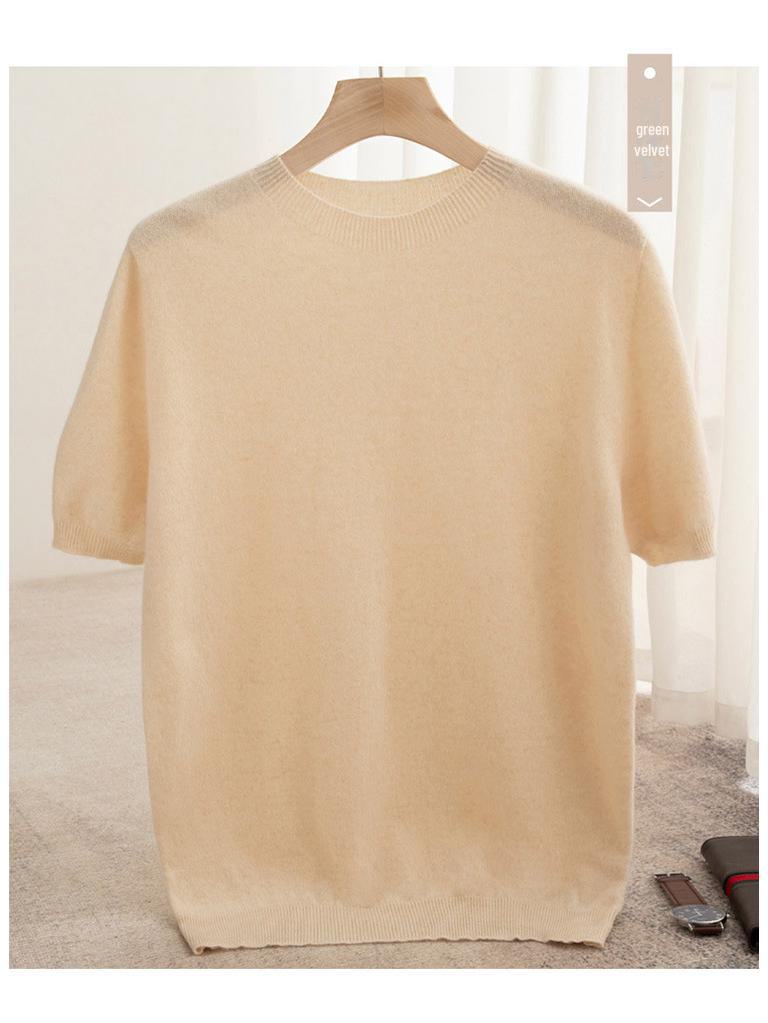 Pánský svetr s krátkým rukávem z kašmírové vlny na podzim a zimu