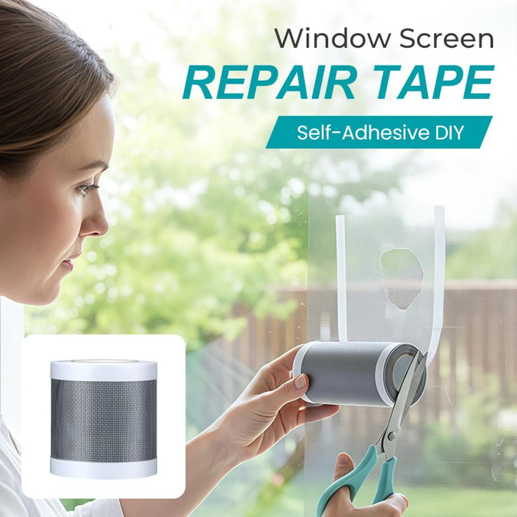 Window Screen Repair Tape Self Adhesive Mosquito Net Repair Patch Anti-Insect Fly Mesh Broken Hole Sticker Cuttable Mesh Tapes