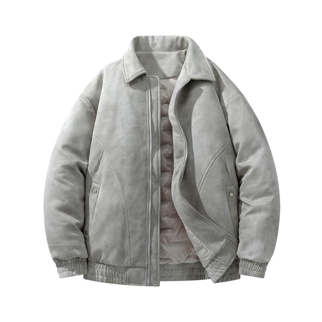 Men's Winter Retro Loose Duck Down Jacket - Thick, Warm, and Versatile with Lapel.