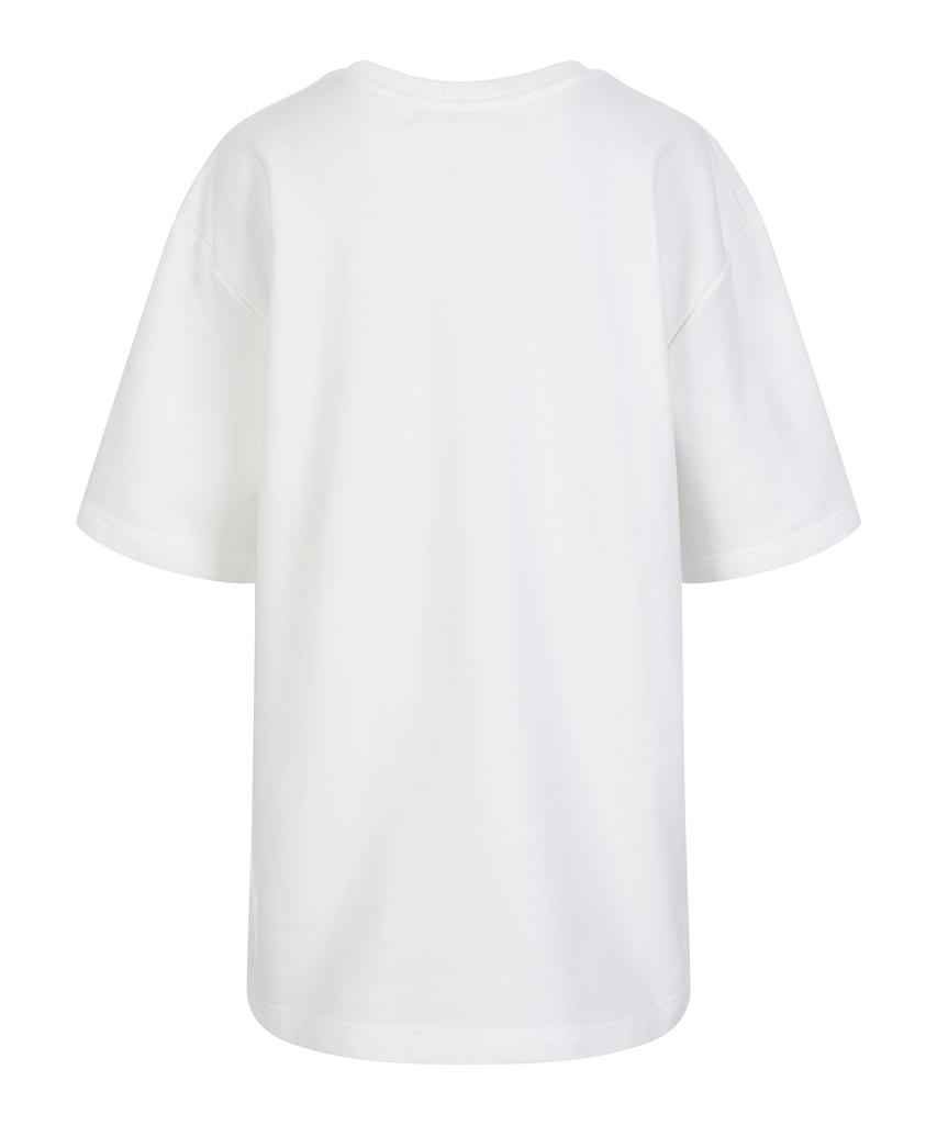 LALAFOX Corset Printing Oversized Sweat Shirt White Bq4Ch001