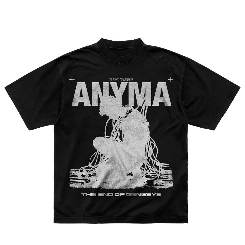 Мужские хлопковые футболки с коротким рукавом 2025 Summer Dj Anyma THE END OF GENESYS для фанатов Высококачественная футболка оверсайз унисекс L