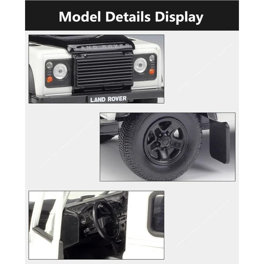 Welly 1/24 Land Rover Defender Alloy Car Model Diecast Metal Off-Road Vehicle Car Model Simulation Collection Childrens Toy Gift