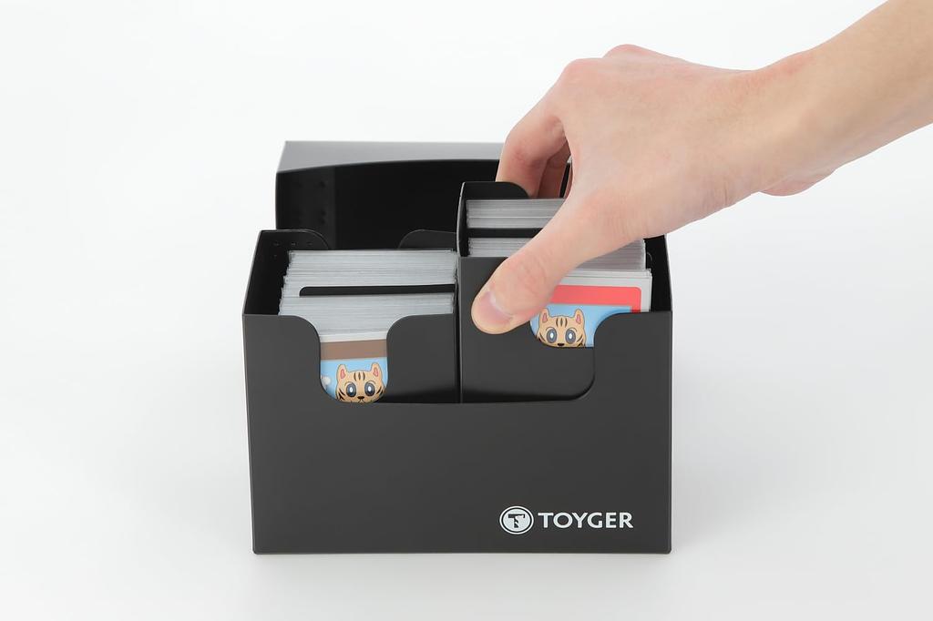 TOYGER Dual Deck Case Type Super Versatile Large Capacity Deck Comes with 2 Separators [Nesting Case] (Black)