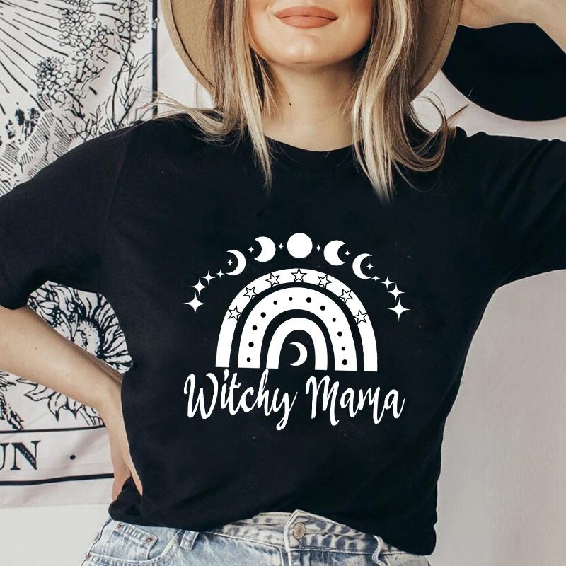 

Witchy Mama Rainbow Tshirt Retro Celestial Moon Phases Mystic Tshirt Aesthetic Witch Wicca Mystical Tee Shirt Top S