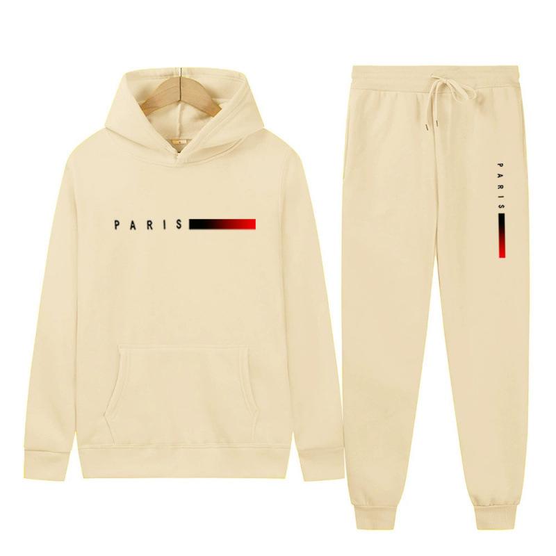 Pánské sportovní soupravy Nová pánská mikina s kapucí a potiskem písmen Volná mikina Sportovní souprava