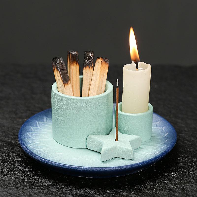 Ceramic Aromatherapy Candle Holder Minimalist Nordic Style Sage Incense Burner Home Decor