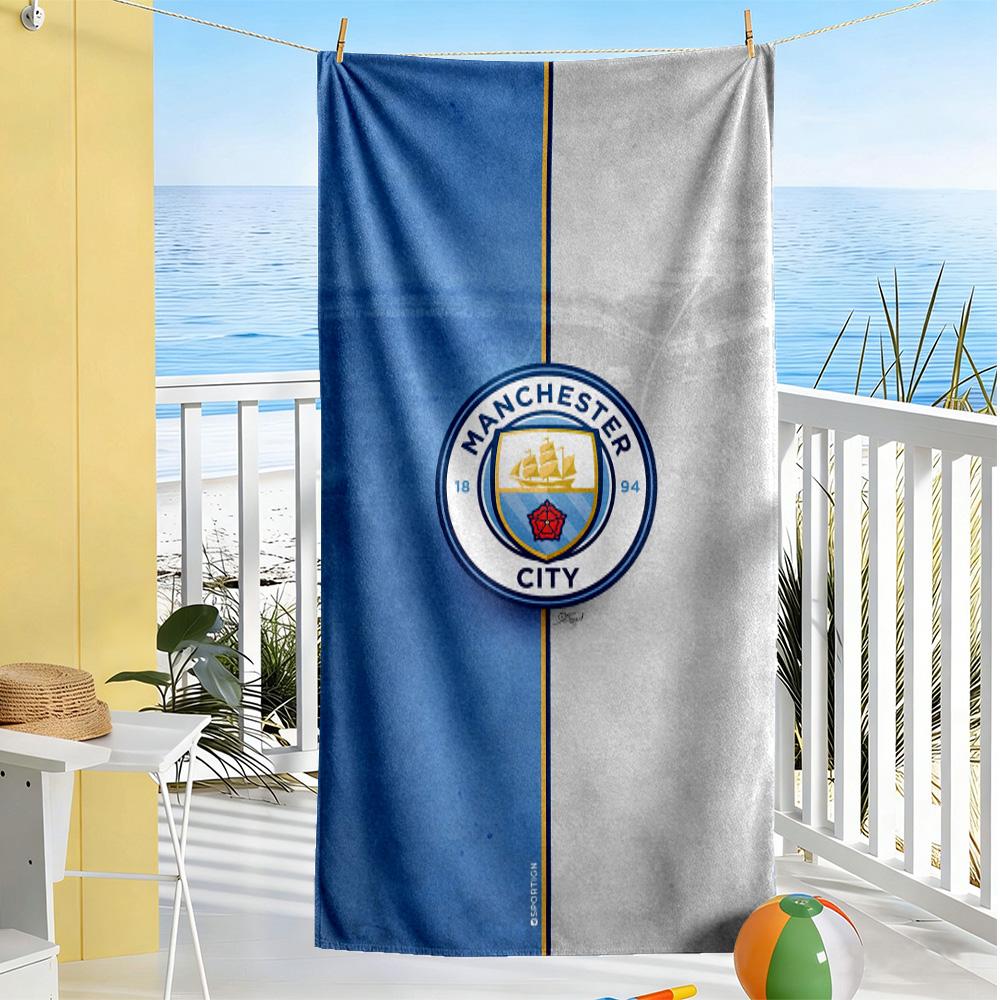 Manchester City Fc Fans Beach Towel High Absorbency & Quick-Dry Comfortable Lightweight