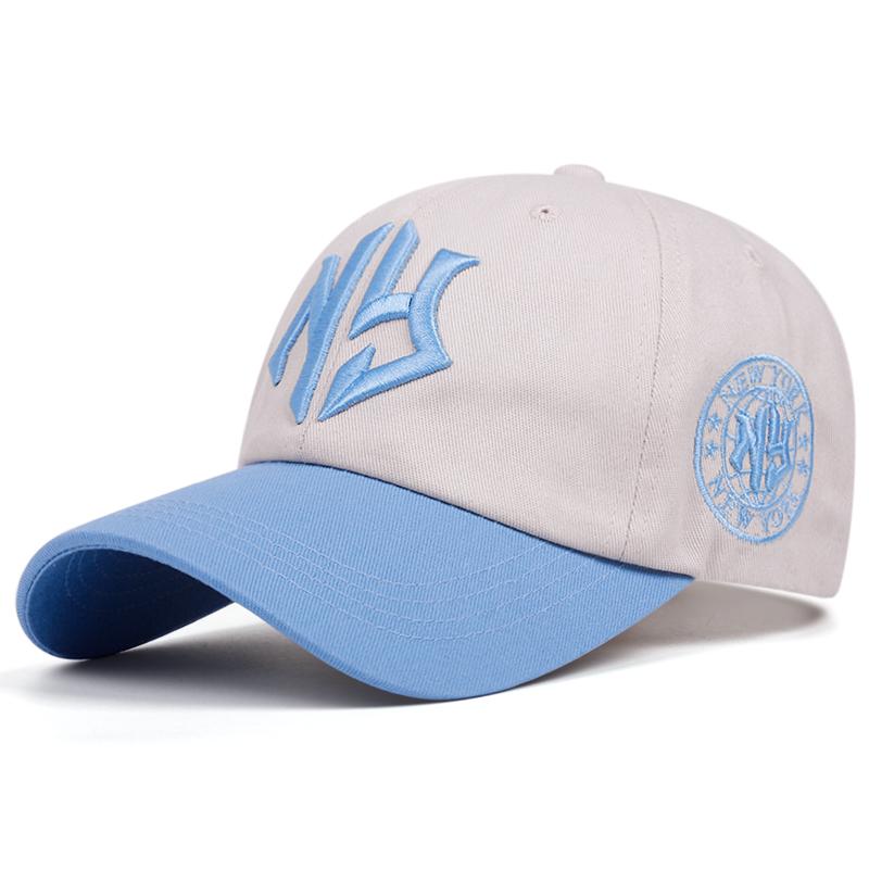 

Новая мужская модная бейсболка с цветными блоками по бокам и буквами NY, хип-хоп, для занятий спортом на открытом воздухе, вышитая, женская бейсболка от солнца синий
