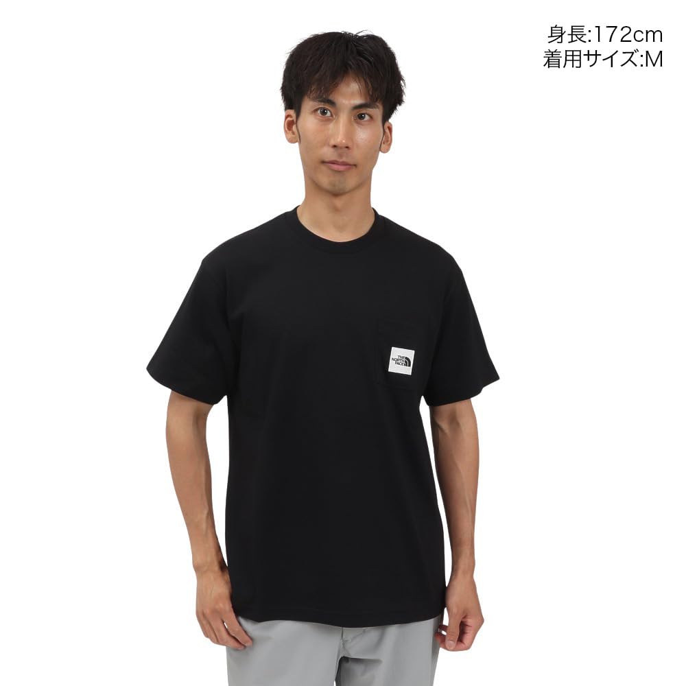 The North Face Short Sleeve Square Logo Pocket Size M T-Shirt, S/S Tee, Black,