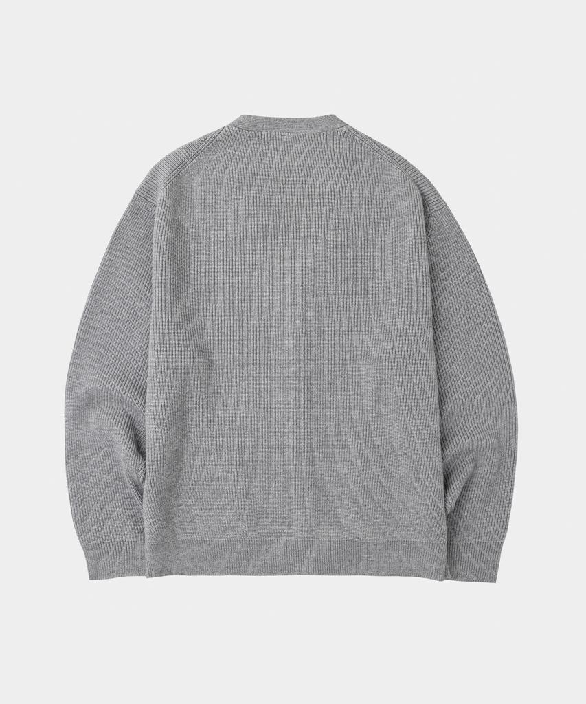 LETTERCOMO Essential V-Neck Cardigan Knit Gray