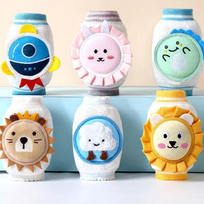 Cartoon Animal Fruit Kids Knee Pads Summer Mesh Breathable Baby Learning Walk Crawl Protection Anti-Fall Gear