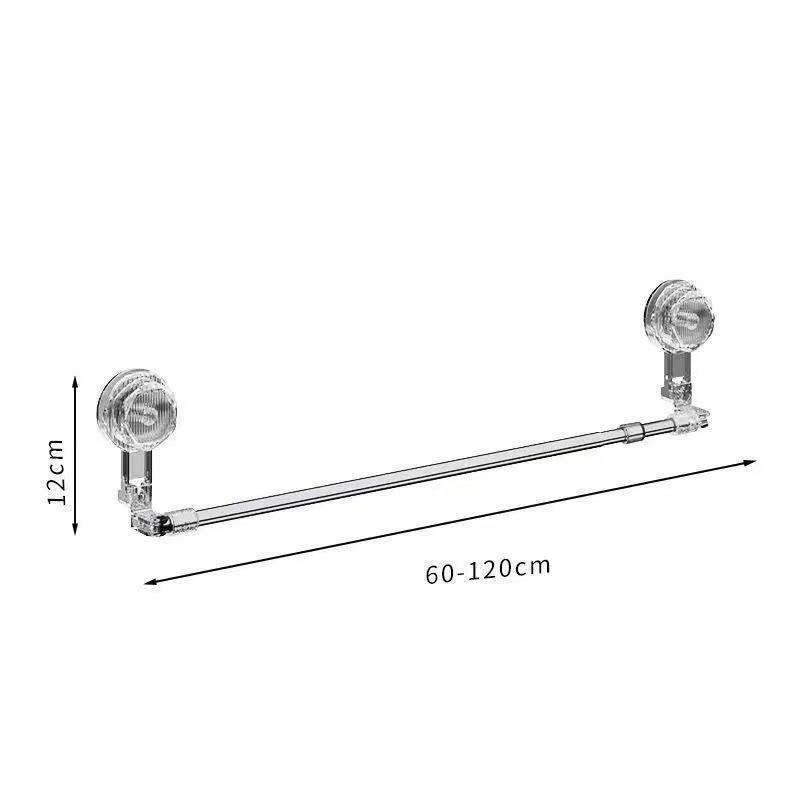 

Punch-Free Retractable Suction Cup Towel Rack - Rotatable Plastic Bathroom Hanging Rod