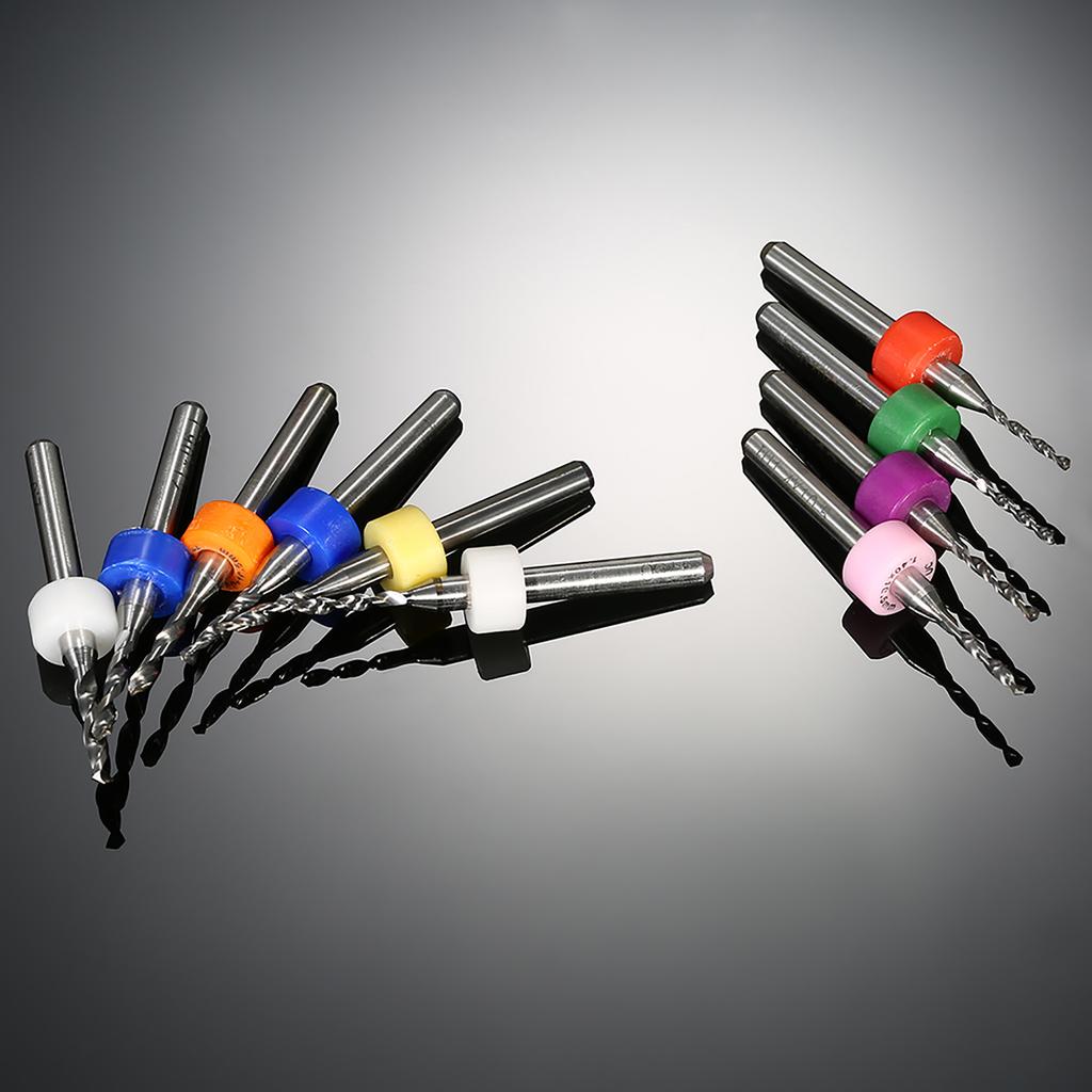 10pcs Tungsten Carbide Micro Drill Bits Set Engraving Tools for PCB Circuit Board