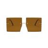 Klassische randlose quadratische Sonnenbrille Damen Herren Designermarke Sonnenbrille Weiblich Männlich Persönlichkeit Metall Spiegel