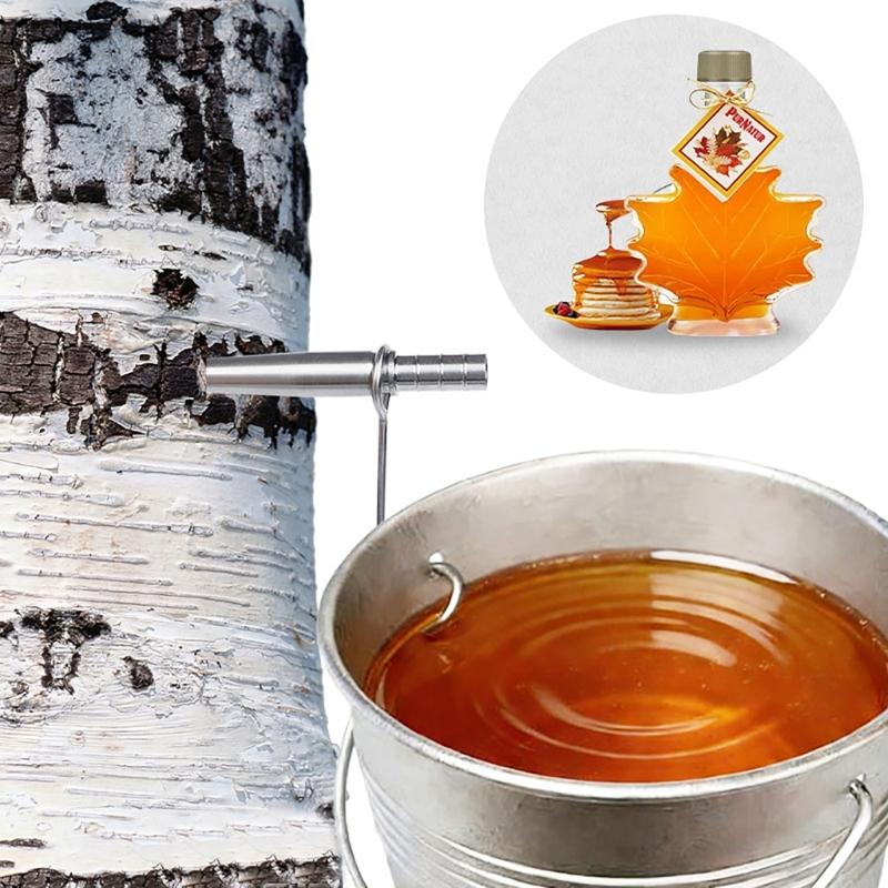 Maple Tree Kit Stainless Steel Manual Sap Collection Tool with Hook Accessories, for Syrup Making Prepare and Easy Cleaning up