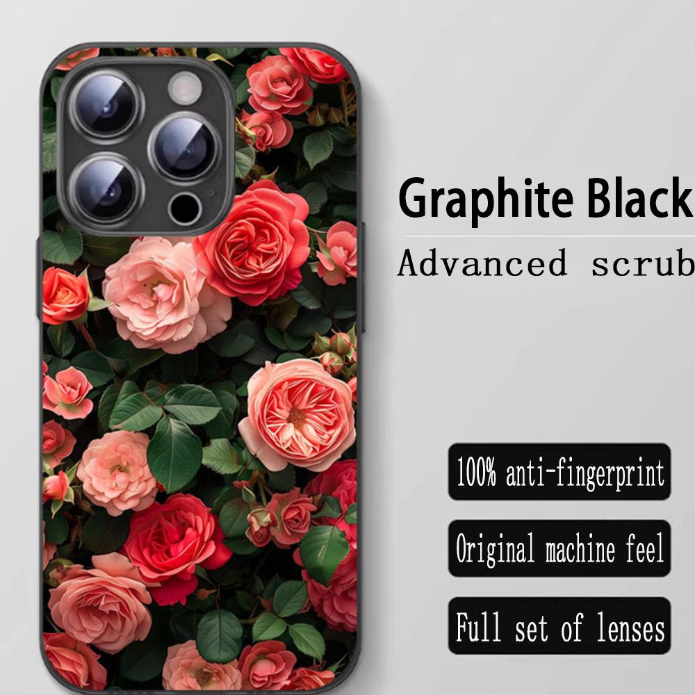 

Beautiful flower rose love Phone Case For iPhone 16 15 14 13 12 11 X XR XS 8 Plus Mini Pro Max Soft black Shockproof Cover iPhone 11