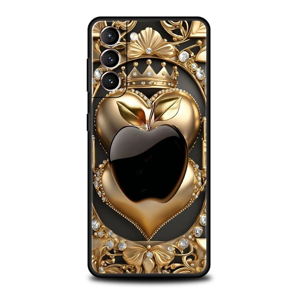 Happy Black Apple Phone Case Cover for Samsung Galaxy S26 S25 S24 S23 S22 S20 S21 FE Ultra S25 Edge Plus 5G Soft TPU Shell Capas
