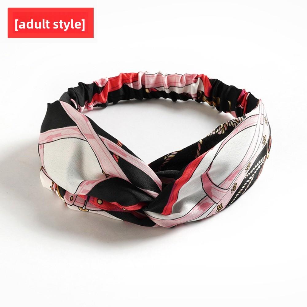 Satin Elastic Crossed Headband Geranium Ladies Hair Accessories Girls Headband