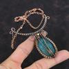 Neon Apatite Necklace Copper Wire Wrapped Necklace Adjustable Chain Necklace Copper Jewelry Handmade Natural Gemstone Necklace Gifts For Mom
