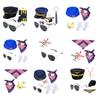 Yacht Captain Costume Set Hat Stewardess Cosplay Costume Accessory Scarf Gloves