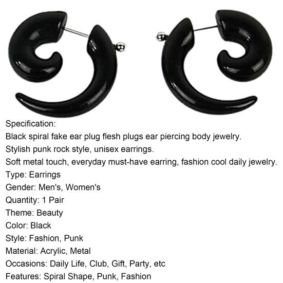 Fashion Earring Stunning Punk Rock Style Unisex Snail Pattern Ear Nail for Salon