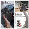 ZM11 For iPhone 16 Pro Max Case Card Slot Kickstand PU+TPU Phone Cover