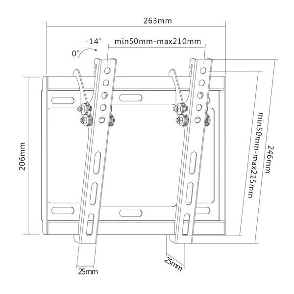 Tilting Mount for LCD TVs from 23 To 42 Inches, AQ VisiON