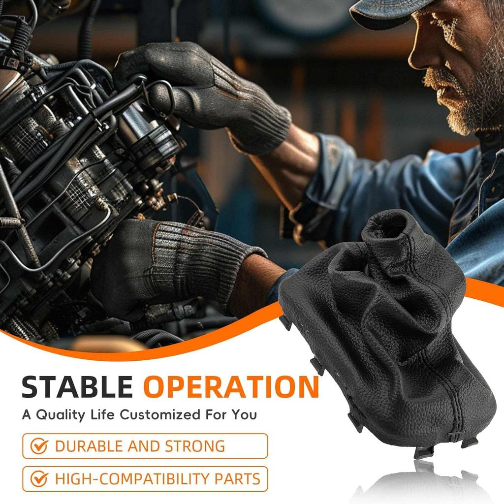 Car Gear Shift Knob Leather Boot A/T Compatible With Kia Forte 2010-2013 Forte5 2012-2013 Forte Koup 2010-2013, Replace 846401M500WK