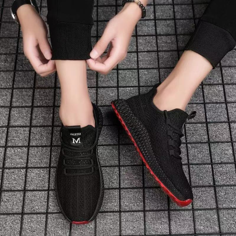 Men's shoes 2025 summer hollow breathable sandals mesh sports leisure non-slip running large mesh lazy tide shoes men