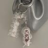 Charm Ballet Flat Key Holder Crystals Embellished Lace Ribbon Jewelry Purse Charm