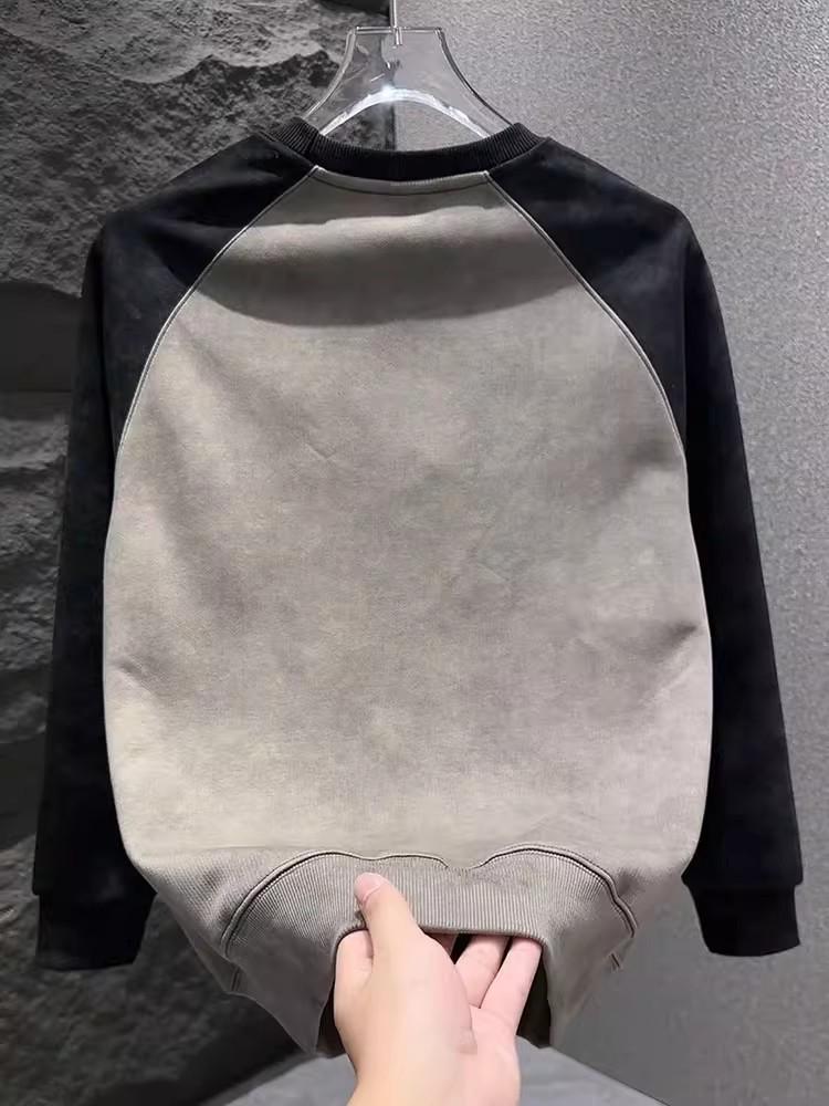 2025 Men's Korean Style Fleece Hoodie: Trendy Autumn/Winter Long Sleeve Pullover