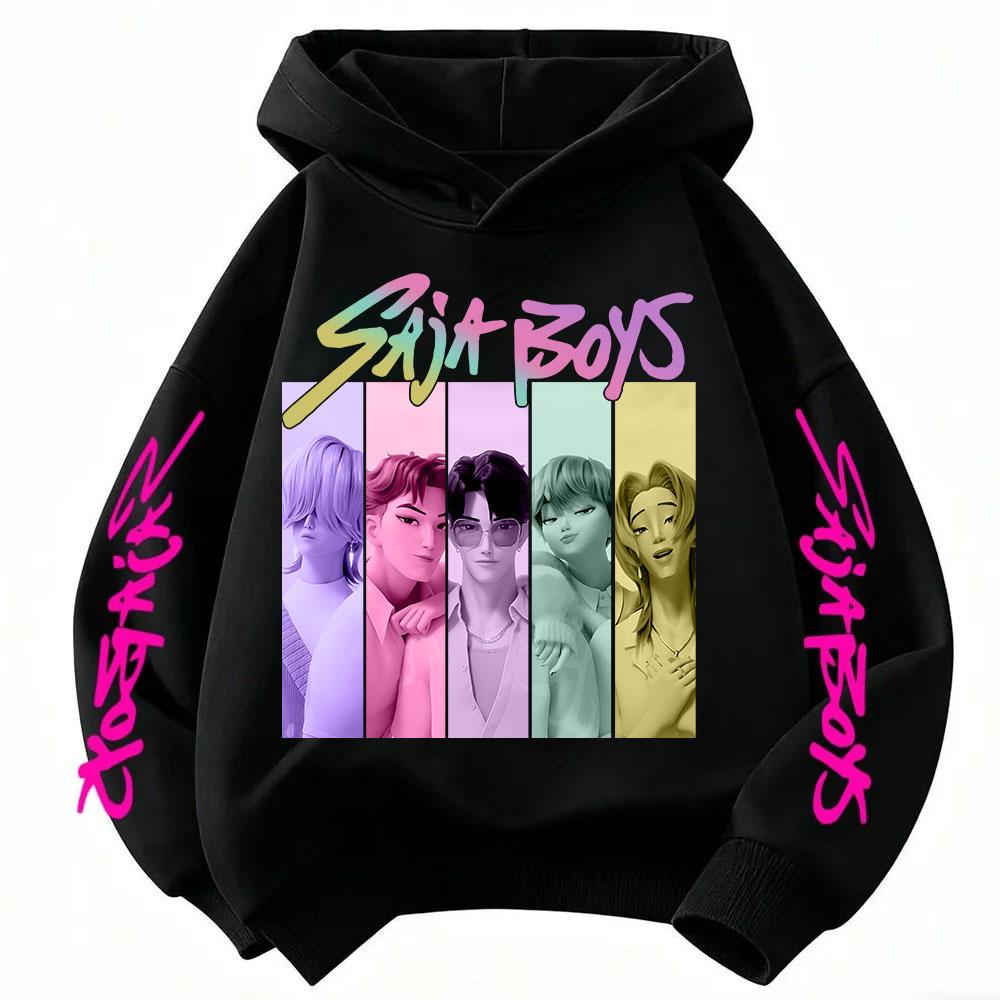 Film K-Pop Demon Hunter Tecknad Barn Hoodie Vår och Höst Mode Casual Topp Flickor Sweatshirt