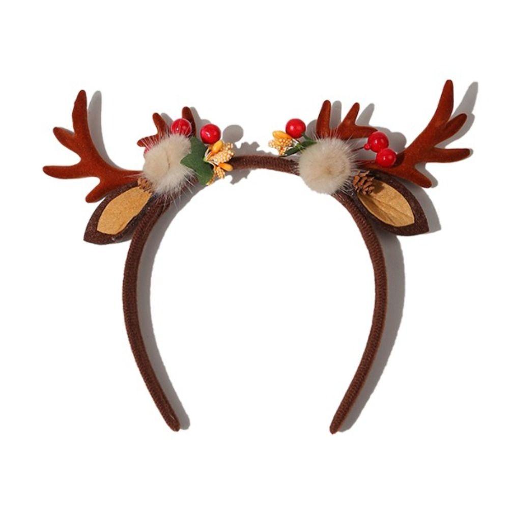 Fawn Horn Christmas Headband Plastic Christmas Elf Headband Cosplay Costume Antlers Headband Kid