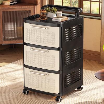 Movable Multi-Layer Storage Rack for Living Room and Bedroom: Snack, Toy, and Book Organizer