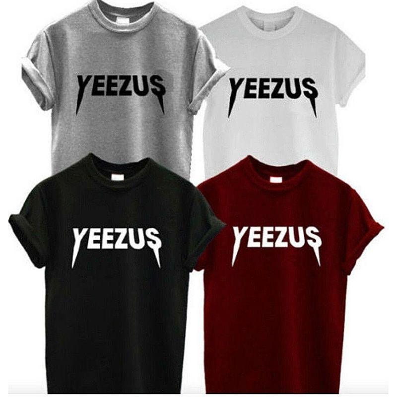 Yeezus Men Letter Short Sleeve Tshirt Cotton Shirt Tee Tops Casual Wear