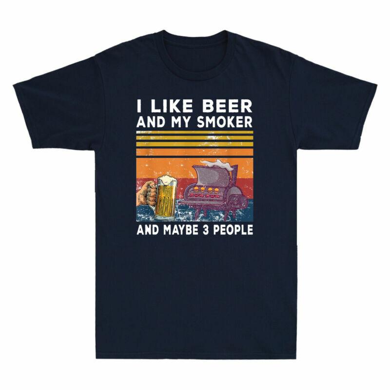 Bier Unisexs Und Und T-Shirt 3 Raucher BBQ Wie Vintage Ich Lustige Leute T-Shirt Mein Vielleicht