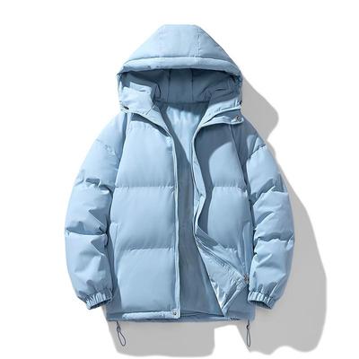 Men's Trendy Hooded Winter Puffer Jacket - Thick, Warm, Cotton Coat