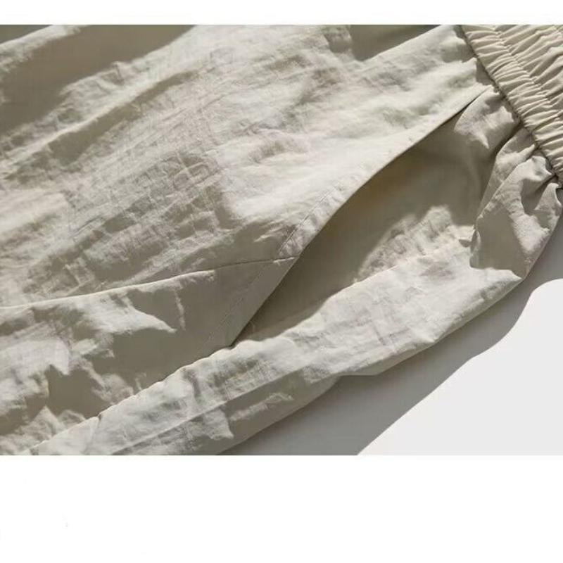 Summer Thin High Street Casual Mobile Cargo Pants Waist Drawstring Pockets Street Casual Loose Quick Drying All-match Trousers