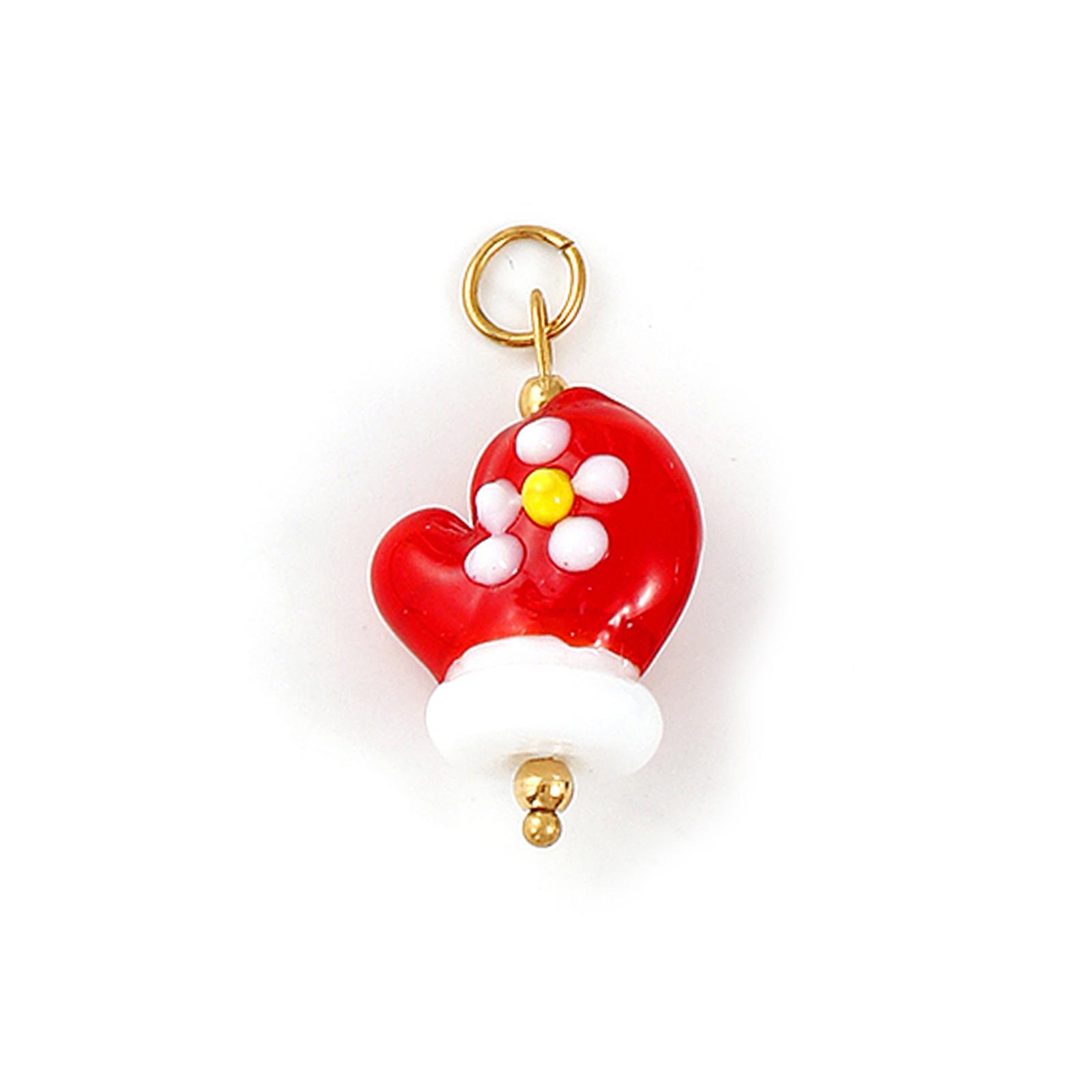 1 Pc 304 Stainless Steel & Resin Christmas Charms Christmas Tree Stocking Glove Santa Claus Pendants For Keychains Necklace DIY