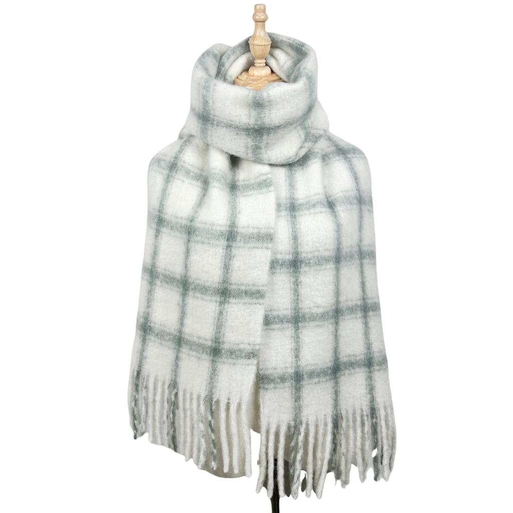 Wool Blended Plaid Simple Scarf Women's New Winter High-end Atmosphere Scarf Versatile