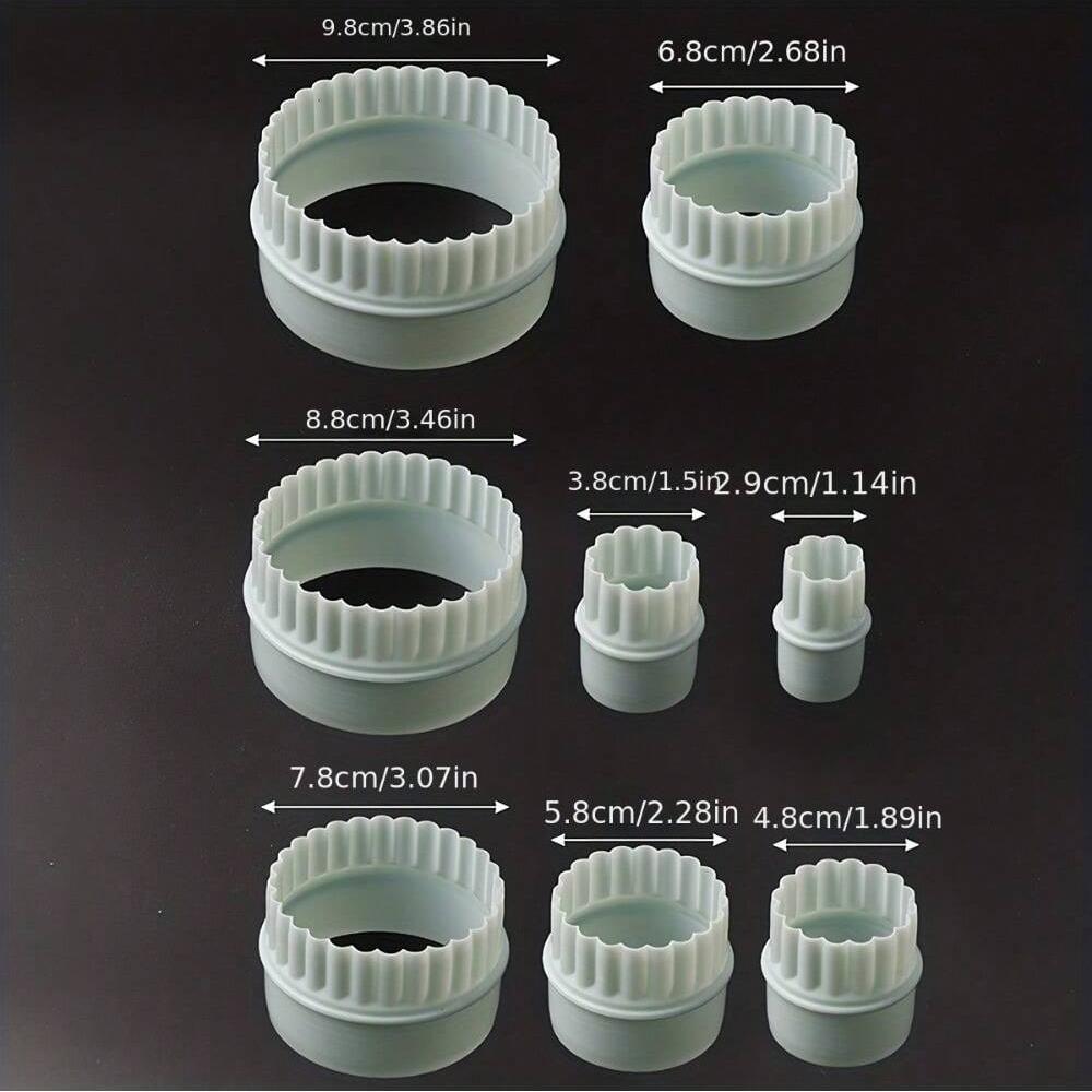 

8PCS/set Biscuit Cookie Cutter Molds Round Wavy Shapes for Baking Dumpling Skin Cupcake DIY Cake Pastries Decorations Mold
