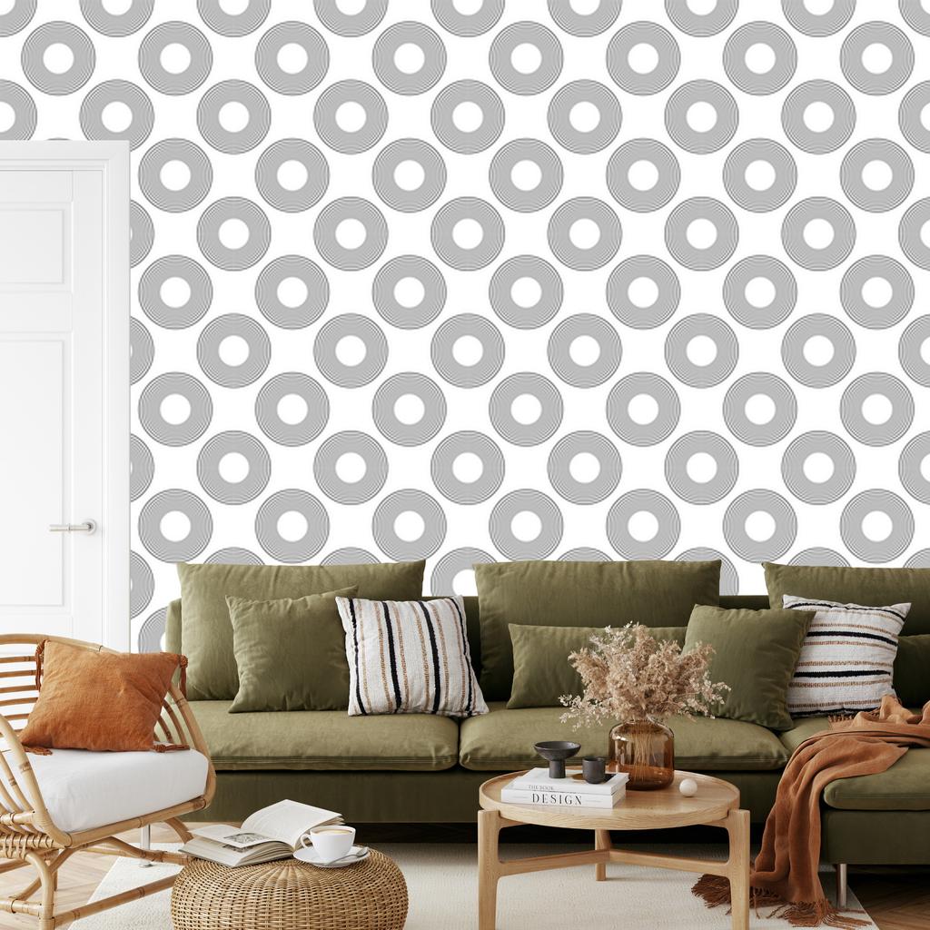 Geometric and circles wallpaper for living room and bedroom 50x1000
