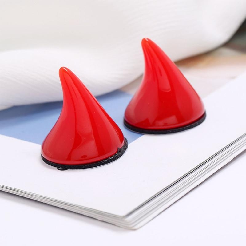 Stylish Resin Devil Horns Cosplay Horns Costume Comfortable Resin Sticker Ornament for Halloween Themed Event Party
